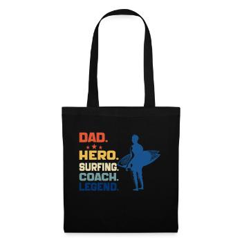 Papa Held Surf Coach Legende Lustig Surfen Papa - Stoffbeutel - Schwarz - Vorne