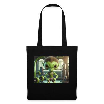 Mignon petit extraterrestre vie quotidienne - salle d’entraînement - Sac en tissu - noir - Devant