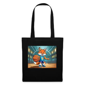 Niedlicher kleiner Teufel Fuchs Alltag – Basketball - Stoffbeutel - Schwarz - Vorne