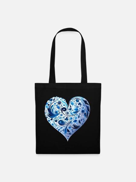 Kunst Herz Liebe Liebesbeweis Gefühle - Stoffbeutel - Schwarz