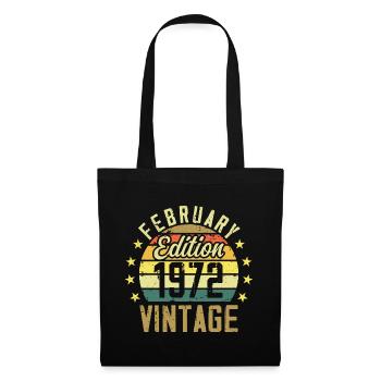 Anniversaire 52 ans - Cadeau Février 1972 - 52e - Sac en tissu - noir - Devant