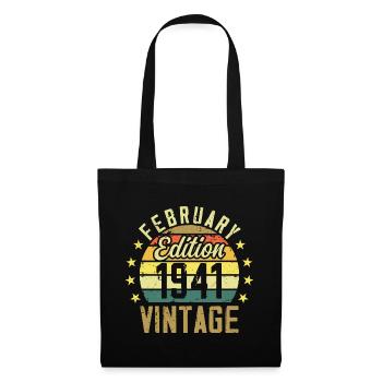 83. Geburtstag - Februar 1941 - Geschenk zum 83. Geburtstag - Stoffbeutel - Schwarz - Vorne
