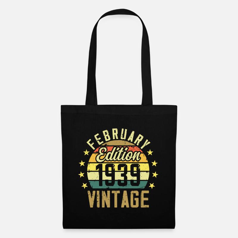 85th Birthday - February 1939 - 85th Birthday Gift - Tote Bag - black