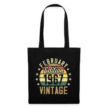 Anniversaire 57 ans - Cadeau Février 1967 - 57e - Sac en tissu - noir - Devant