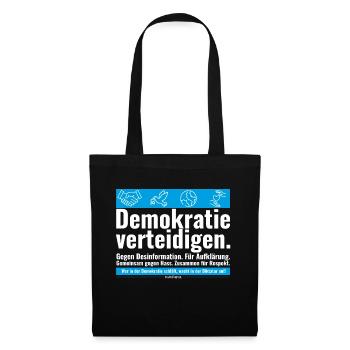 Mimikama Demokratie verteidigen - Stoffbeutel - Schwarz - Vorne