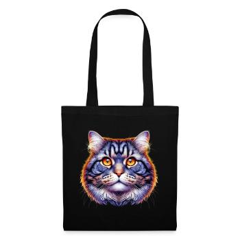 Katze - Stoffbeutel - Schwarz - Vorne