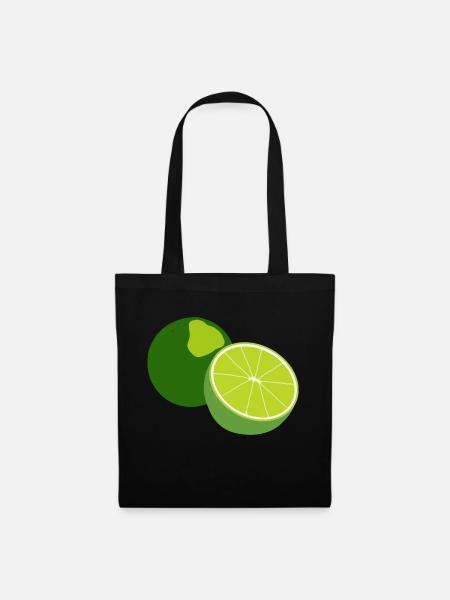 Limette - Stoffbeutel - Schwarz