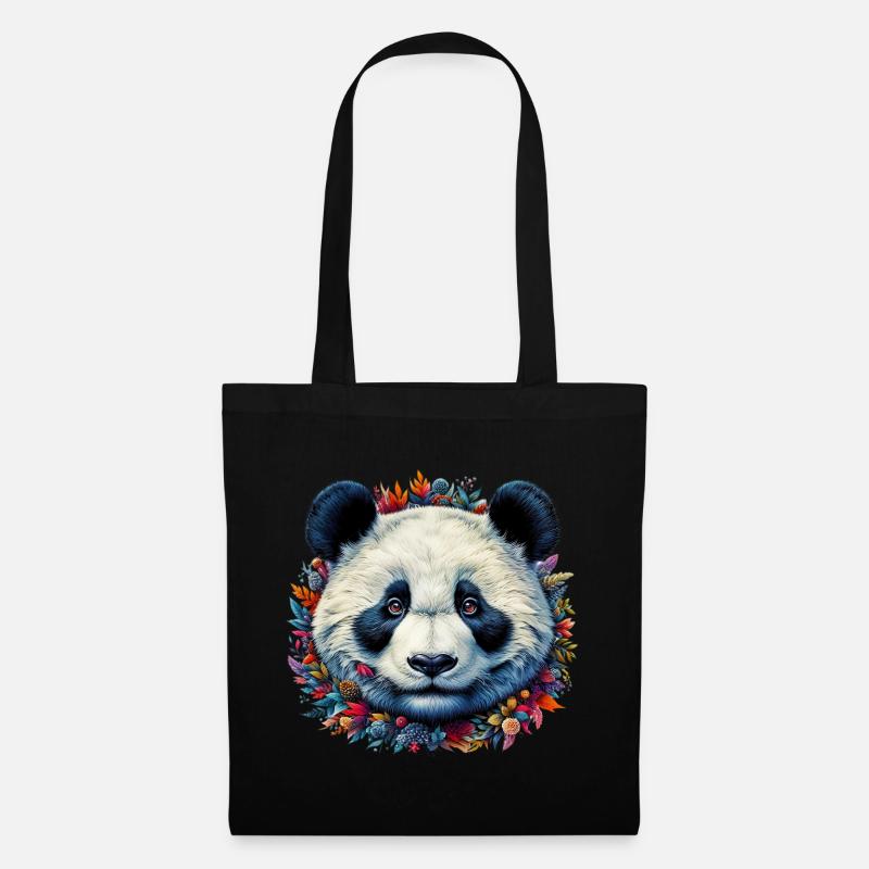 Panda - Stoffbeutel - Schwarz