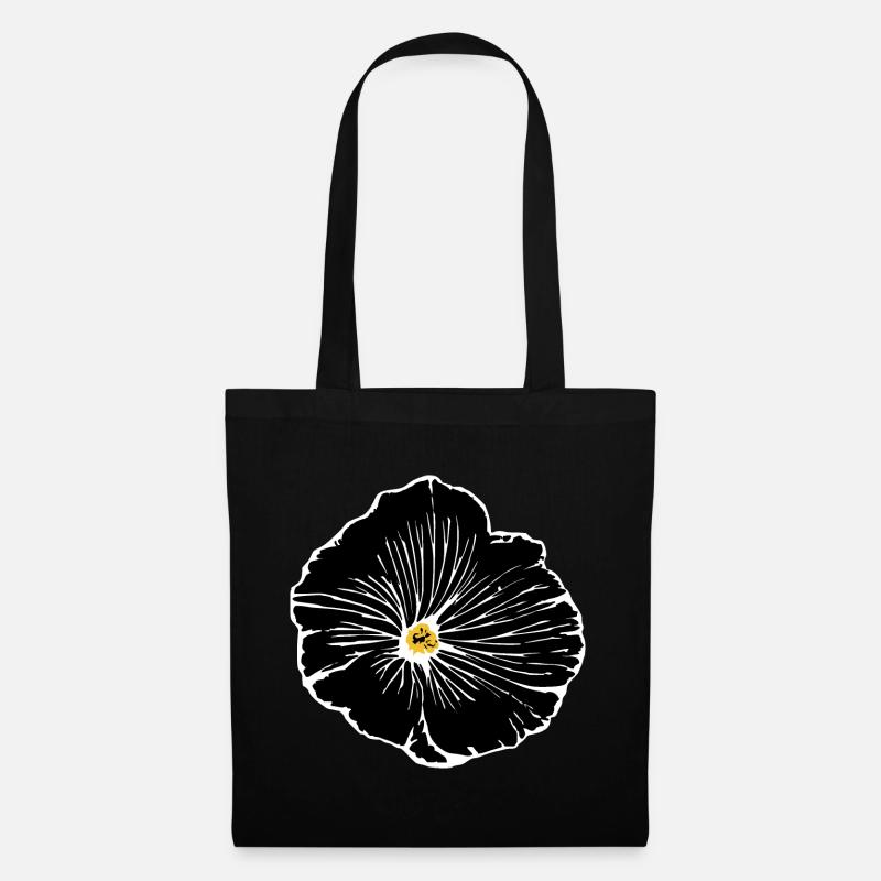 Blume schwarz Blumen schwarz Blüte - Stoffbeutel - Schwarz