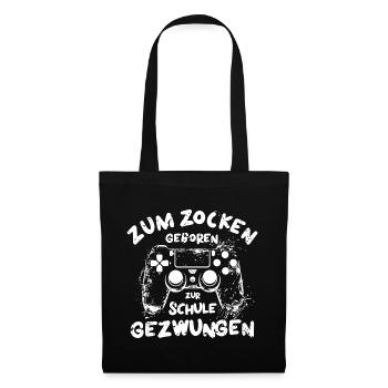Computerfreak Zocker Gamershirt Hacker - Stoffbeutel - Schwarz - Vorne