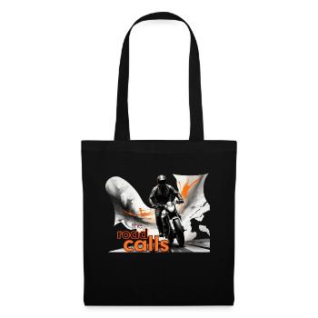 Motorrad, biker, the road calls - Stoffbeutel - Schwarz - Vorne