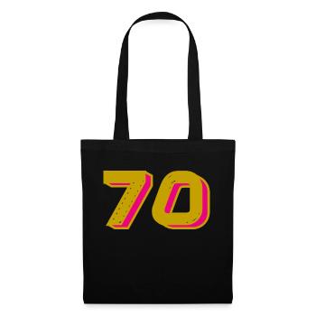70. 70 ANS. 70e ANNIVERSAIRE. ANNIVERSAIRE 70 ANS. - Sac en tissu - noir - Devant