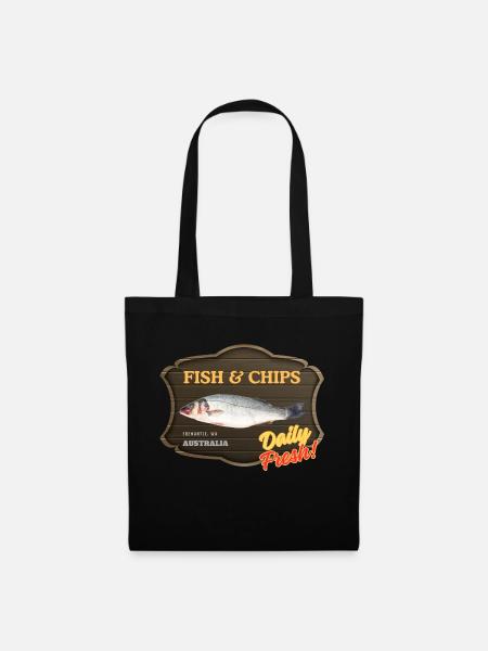 Fish and Chips, Daily Fresh - Stoffbeutel - Schwarz