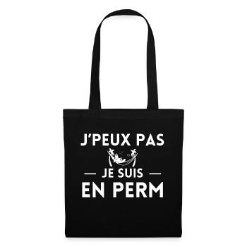 J'peux pas je suis en perm - Sac en tissu - noir - Devant