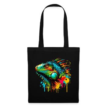 Leguan - Stoffbeutel - Schwarz - Vorne