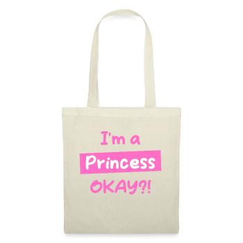 Je suis une Princesse OKAY EN - Sac en tissu - nature - Devant