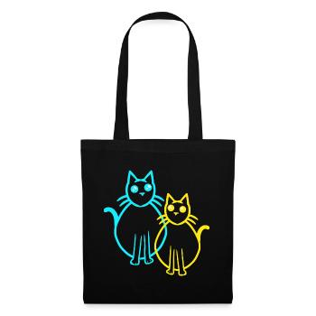 Chats Chat Chaton Chaton Rétro Vintage - Sac en tissu - noir - Devant