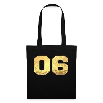 Number 6 Gold Glitter - 6th Anniversary - Tote Bag - black - Front