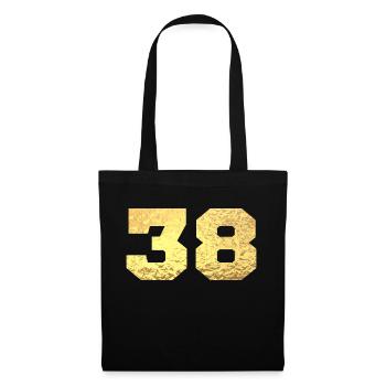 Number 38 Gold Glitter - 38th Anniversary - Tote Bag - black - Front