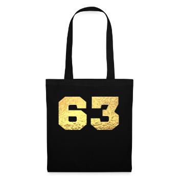Number 63 Gold Glitter - 63rd Anniversary - Tote Bag - black - Front