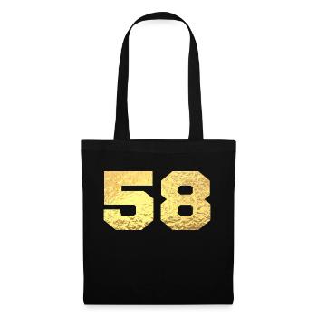 Number 58 Gold Glitter - 58th Anniversary - Tote Bag - black - Front