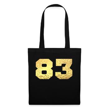 Number 83 Gold Glitter - 83rd Anniversary - Tote Bag - black - Front