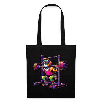Strong Rainbow Dog Squatting in the Gym - Tote Bag - black - Front