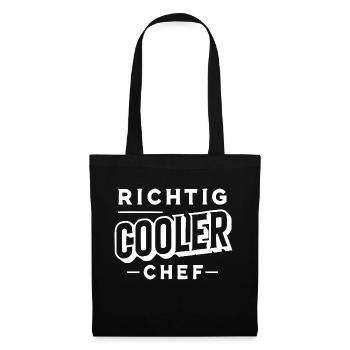 Richtig cooler Chef - Stoffbeutel - Schwarz - Vorne