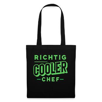 Richtig cooler Chef - Stoffbeutel - Schwarz - Vorne