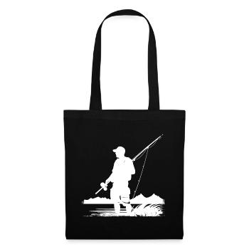 Dessin de pêche - Sac en tissu - noir - Devant