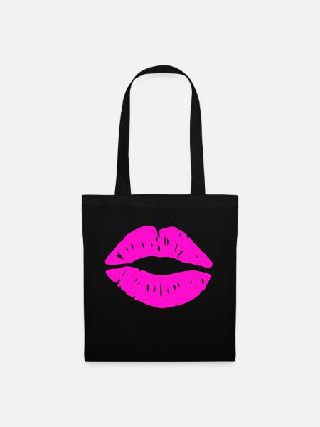 lippen kuss - Stoffbeutel - Schwarz