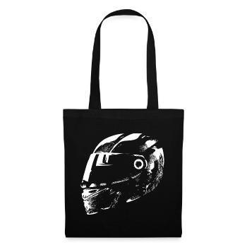 Rennfahrer Helm Auto Motorrad Symbol Illustration - Stoffbeutel - Schwarz - Vorne