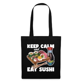 Cooles hangezeichnetes Sushi Geschenk Japan Manga - Stoffbeutel - Schwarz - Vorne