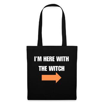 I'm here with the witch - funny couple halloween - Tote Bag - black - Front