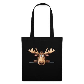 orignal jeter un coup d’œil mignon adorable drôle animal dessin animé - Sac en tissu - noir - Devant