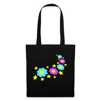 Beaucoup de fleurs colorées belle conception de motif décoratif - Sac en tissu - noir - Devant