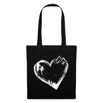 Grimpeur de cœur de montagne - Sac en tissu - noir - Devant