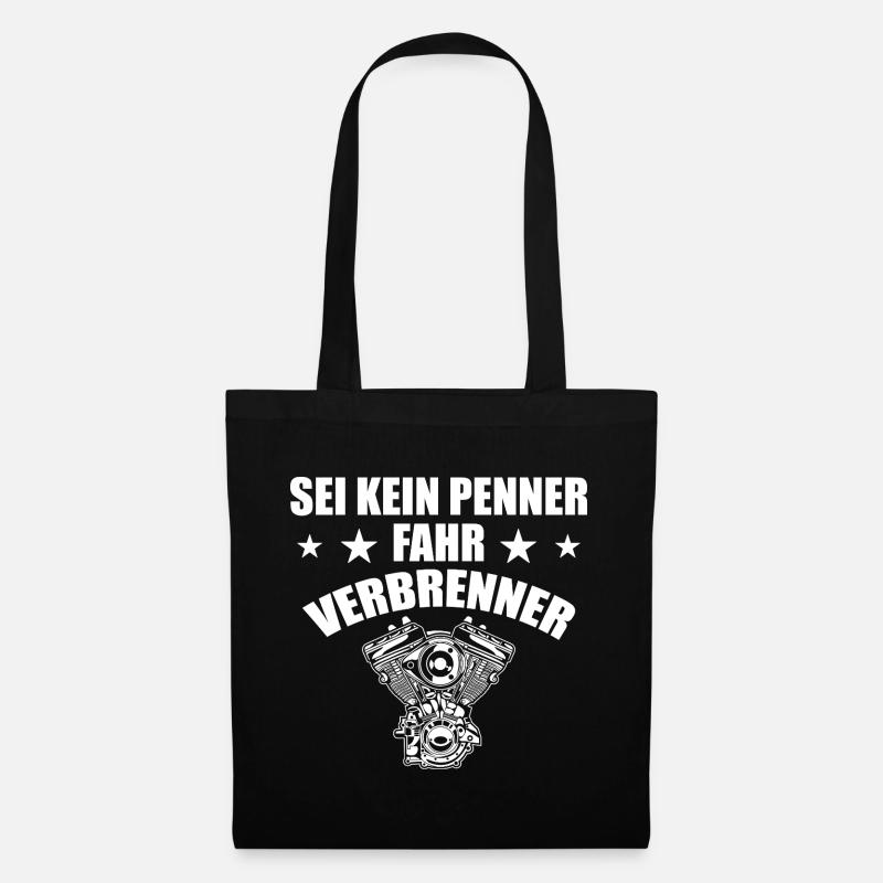 Verbrenner Motor Auto Spruch - Stoffbeutel - Schwarz