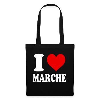 Ich liebe Marken Region Italien Stadt Herz Lustig - Stoffbeutel - Schwarz - Vorne