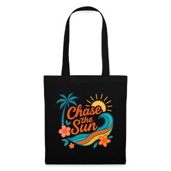 chase the sun | Sommer Design - Stoffbeutel - Schwarz - Vorne