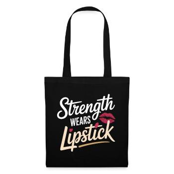 Strength Wears Lipstick Women Empowering Women's - Tote Bag - black - Front