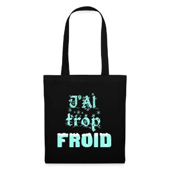 Winter Frost Typography - Sac en tissu - noir - Devant