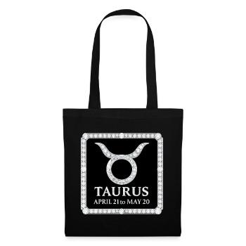 Signe du zodiaque Taureau - Sac en tissu - noir - Devant