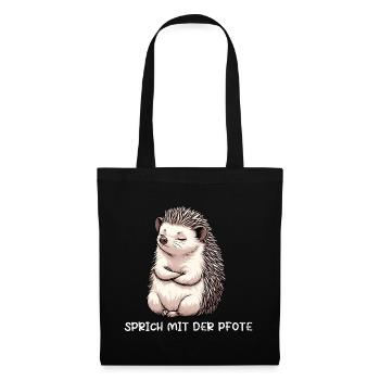Speak with the paw Hedgehog Hedgehog lover Hedgehog fan - Tote Bag - black - Front