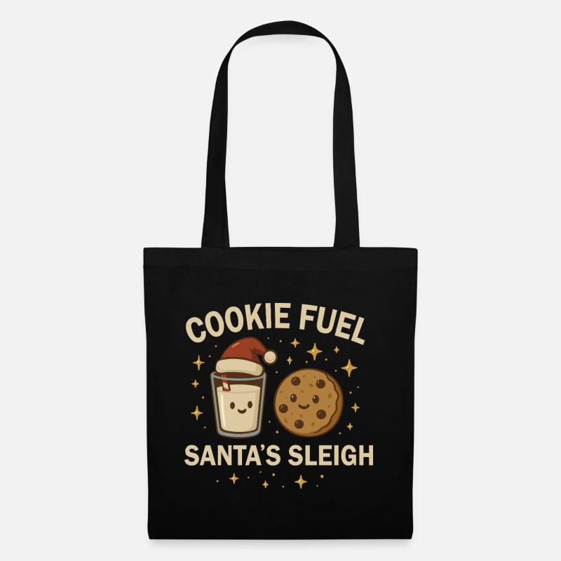 Weihnachten Baking Crew - Weihnachtskeks & Milch  - Stoffbeutel - Schwarz