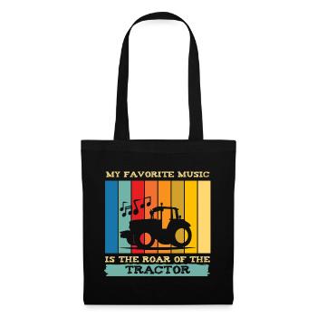 La musique à la ferme : Tracteur aux couleurs arc-en-ciel - Sac en tissu - noir - Devant