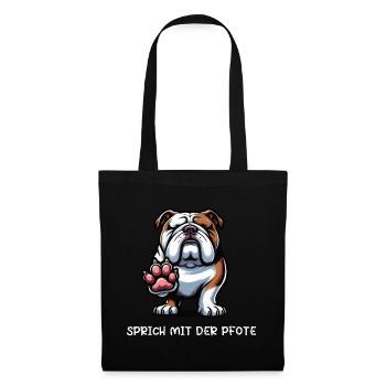 Speak with the paw English Bulldog Bully - Tote Bag - black - Front