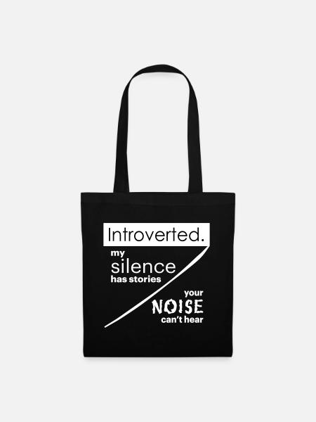 Introvert Quotes - Tote Bag - black
