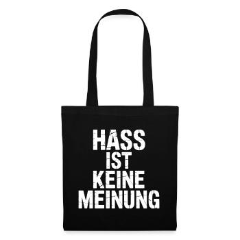 La haine n’est pas une opinion - Contre la droite - Sac en tissu - noir - Devant