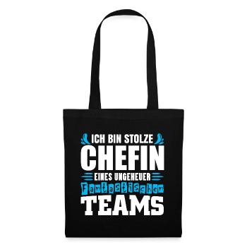 Patron fier Patron Madame Chef de département Chef d’équipe - Sac en tissu - noir - Devant